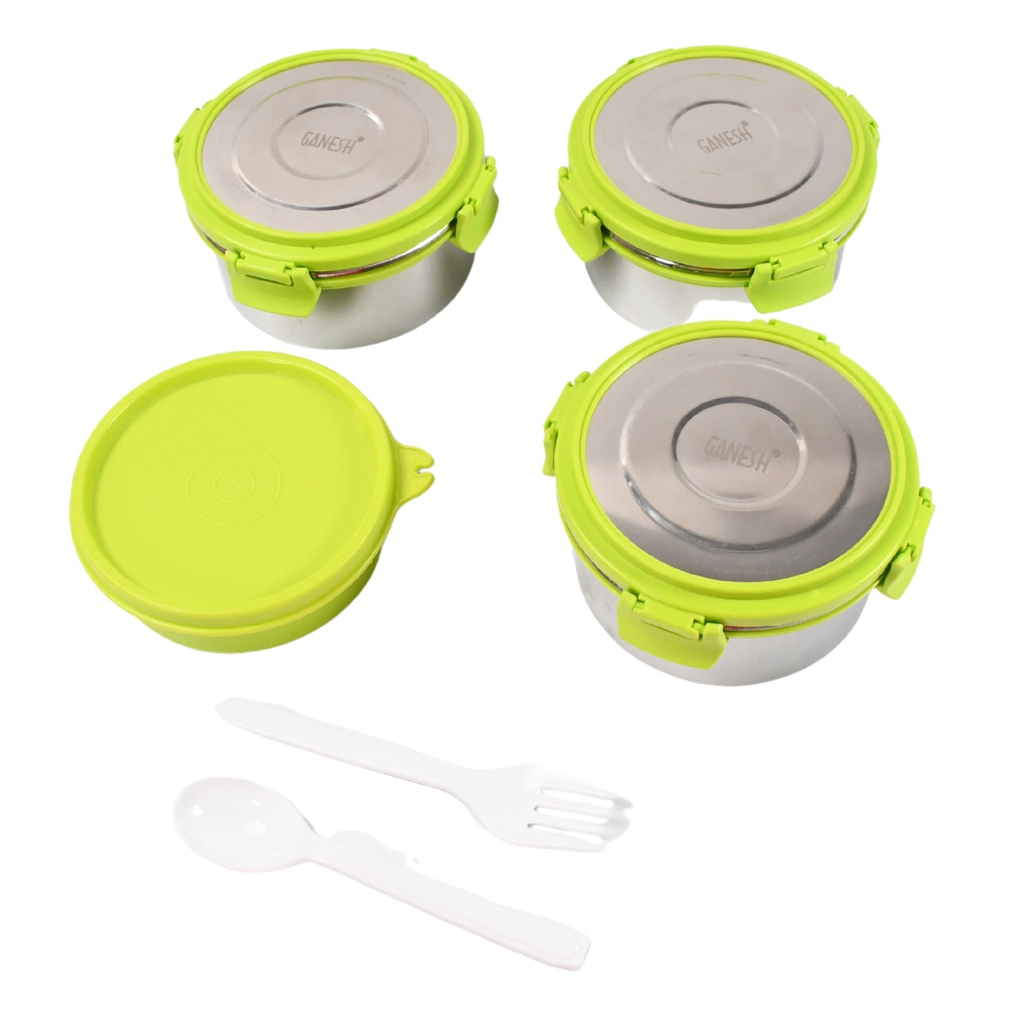 8148 Stainless Steel Tiffin Lunch Box Container / Dabba with 4 Side Clip Lock Lid for Office & School Use/ Food Grade / Air Tight / Easy to Carry / Leak Proof 8148 Stainless Steel Tiffin Lunch Box Container / Dabba with 4 Side Clip Lock Lid for Office & School Use/ Food Grade / Air Tight / Easy to Carry / Leak Proof